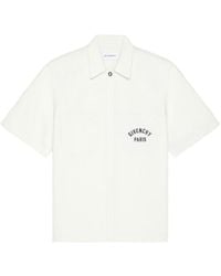 Givenchy - Paris Signature Embroidered Short-Sleeved Shirt - Lyst