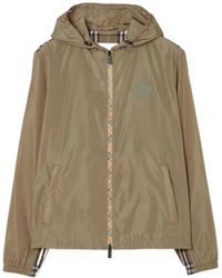 Burberry - Check Trim Nylon Newport Hooded Jacket - Lyst