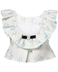 ShuShu/Tong - Floral Ruffled Cotton And Silk Top - Lyst