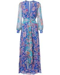 RIXO London - Meera Floral Gathered Chiffon Maxi Dress - Lyst