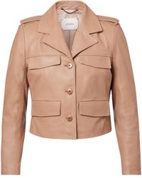 Dorothee Schumacher - Lapel Long-Sleeved Leather Jacket - Lyst