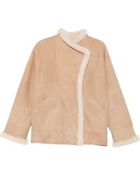 Closed - Shearling-Trim Double-Breasted Jacket - Lyst