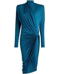 Balmain - Draped Flowing Satin Midi Dress - Lyst