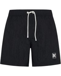 Palm Angels - Monogram-Patch Drawstring Swimming Shorts - Lyst