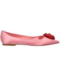 Roger Vivier - Pointed Toe Satin Flat Shoes - Lyst