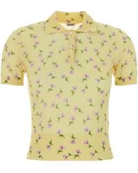 Jil Sander - Floral Knit Polo T-Shirt - Lyst