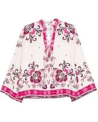 Twinset - Floral-Print Tie-Fastening Blouse - Lyst