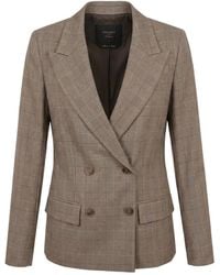 Twinset - Double-Breasted Checked Blazer - Lyst