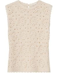 FRAME - The Crochet Cotton Top - Lyst