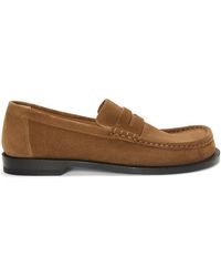 Loewe - Campo Round Asymmetrical Toe Loafers - Lyst