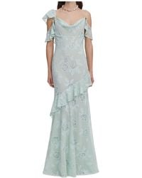 Self-Portrait - Floral-Lace Ruffled-Details Maxi Dress - Lyst