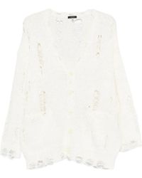 R13 - Distressed Button Cardigan Sweater - Lyst