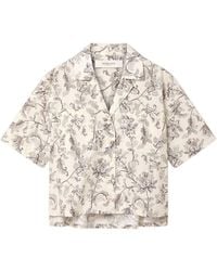 Golden Goose - Boxy Cotton Shirt With And Floral Print - Lyst