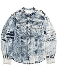 Isabel Marant - Puff Sleeve Denim Shirt - Lyst