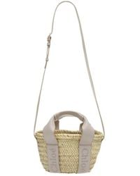 Chloé - Chloé Sense Small Raffia Tote Bag - Lyst