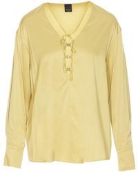 Pinko - V-Neck Long-Sleeved Top - Lyst