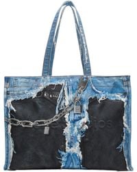 Acne Studios Jeans-print Denim Tote Bag in Gray | Lyst