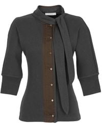 Lemaire - Tie-Neck Panelled Top - Lyst