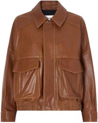 Nour Hammour - Runa Paneled Leather Bomber Jacket - Lyst