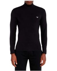 Emporio Armani - High-Necked Long-Sleeved T-Shirt - Lyst