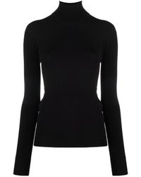 Bottega Veneta - Ribbed-Trim Roll-Neck Top - Lyst