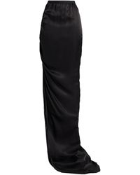 Rick Owens - Solid-Colored Satin Midi Skirt - Lyst
