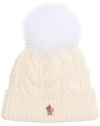 Moncler - Grenoble Pom Pom Knitted Beanie - Lyst