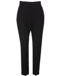 McQueen - High-Waist Cropped Trousers - Lyst