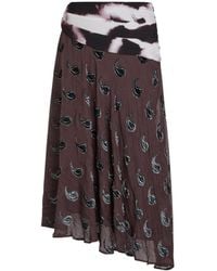Tory Burch - Paisley-Devoré Asymmetric Silk-Blend Midi Skirt - Lyst