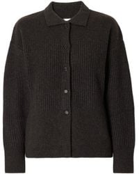 LeKasha - Ribbed Cashmere Cardigan - Lyst
