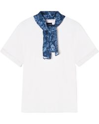 Emporio Armani - Pima Jersey T-Shirt With Foulard Collar - Lyst
