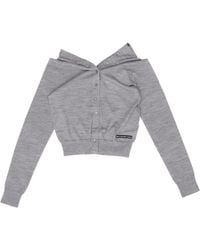 Alexander Wang - Button-Front Long Sleeve Cardigan - Lyst