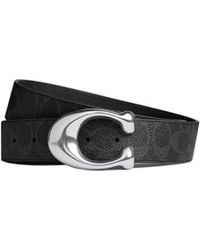 COACH - Sculpted C-Ring Buckle Double-Sided Leather Belt - Lyst