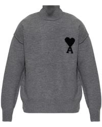 Ami Paris - Ami Ami De Coeur Logo Turtleneck Sweater - Lyst