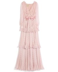 Valentino - Plus De Pois Printed Crepe Chiffon Maxi Skirt - Lyst