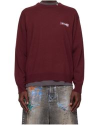we11done - Logo Knit Pullover Sweater - Lyst