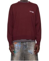 we11done - Logo Knit Pullover Sweater - Lyst