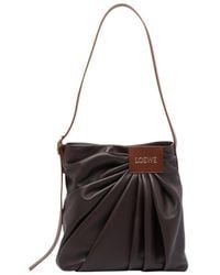 Loewe - Logo Platch Draped Shoulder Bag - Lyst
