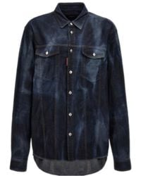 DSquared² - Distressed Icon Western Denim Shirt - Lyst