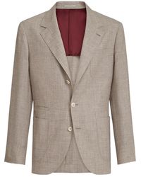 Brunello Cucinelli - Single Breasted Tailored Jacket - Lyst