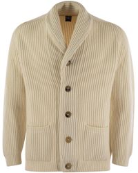Fedeli - Ribbed Shawl Lapel Cardigan - Lyst