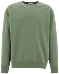 Stone Island - Logo Embroidered Crewneck Sweatshirt - Lyst