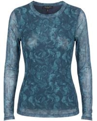 Rag & Bone - Long-Sleeved Mesh T-Shirt - Lyst