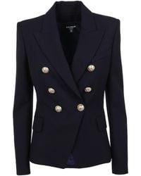 Balmain - Notched Lapel 6 Button Double-Breasted Blazer - Lyst