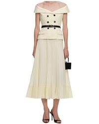 Self-Portrait - Lace Chiffon Midi Dress - Lyst