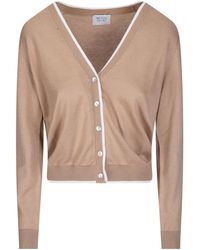 Be You - Contrast Trim V-Neck Cardigan - Lyst