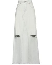 MM6 by Maison Margiela - Light-Colored Denim Umbrella Skirt - Lyst