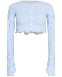 LoveShackFancy - Laudie Printed Cropped Performance Top - Lyst
