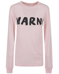 Marni - Logo-Print Long-Sleeve T-Shirt - Lyst