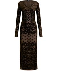 Etro - Tulle Jacquard Velvet Dress - Lyst